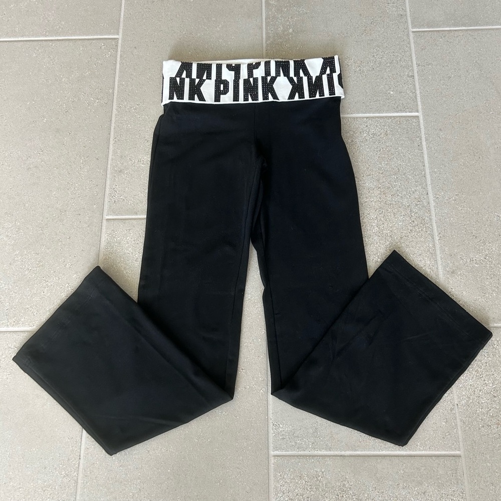 PINK Victoria’s Secret Yoga Fold Over Flare Leggings